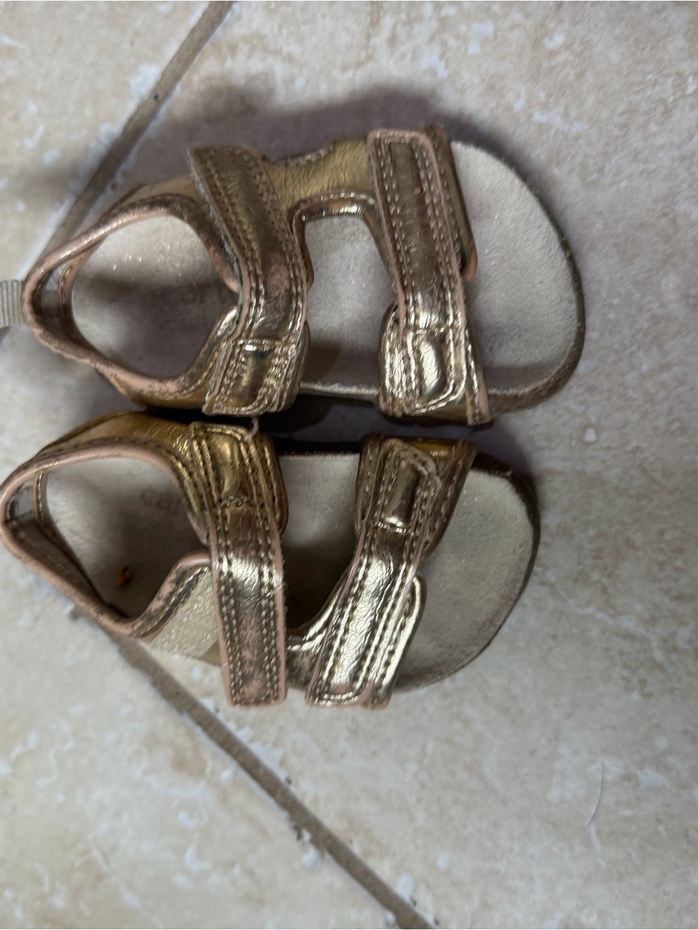 Carter's Metallic Gold Toddler Velcro Sandals